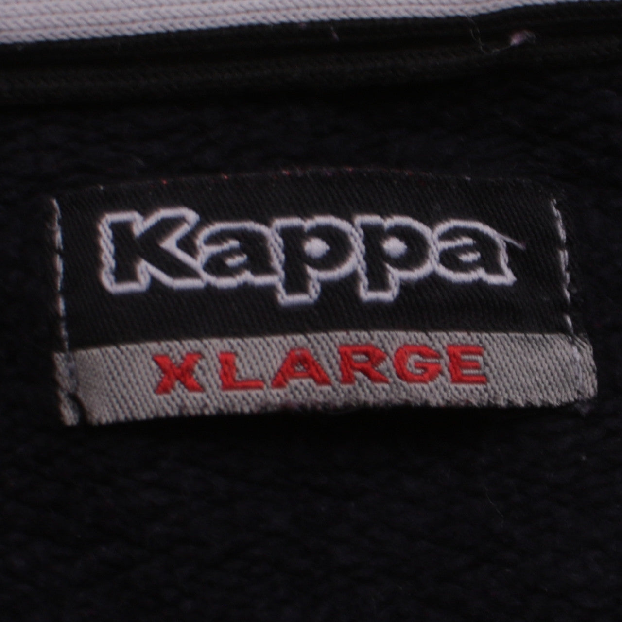 Kappa Boys Black XL Full Zip Fleece Sweatshirt with Logo