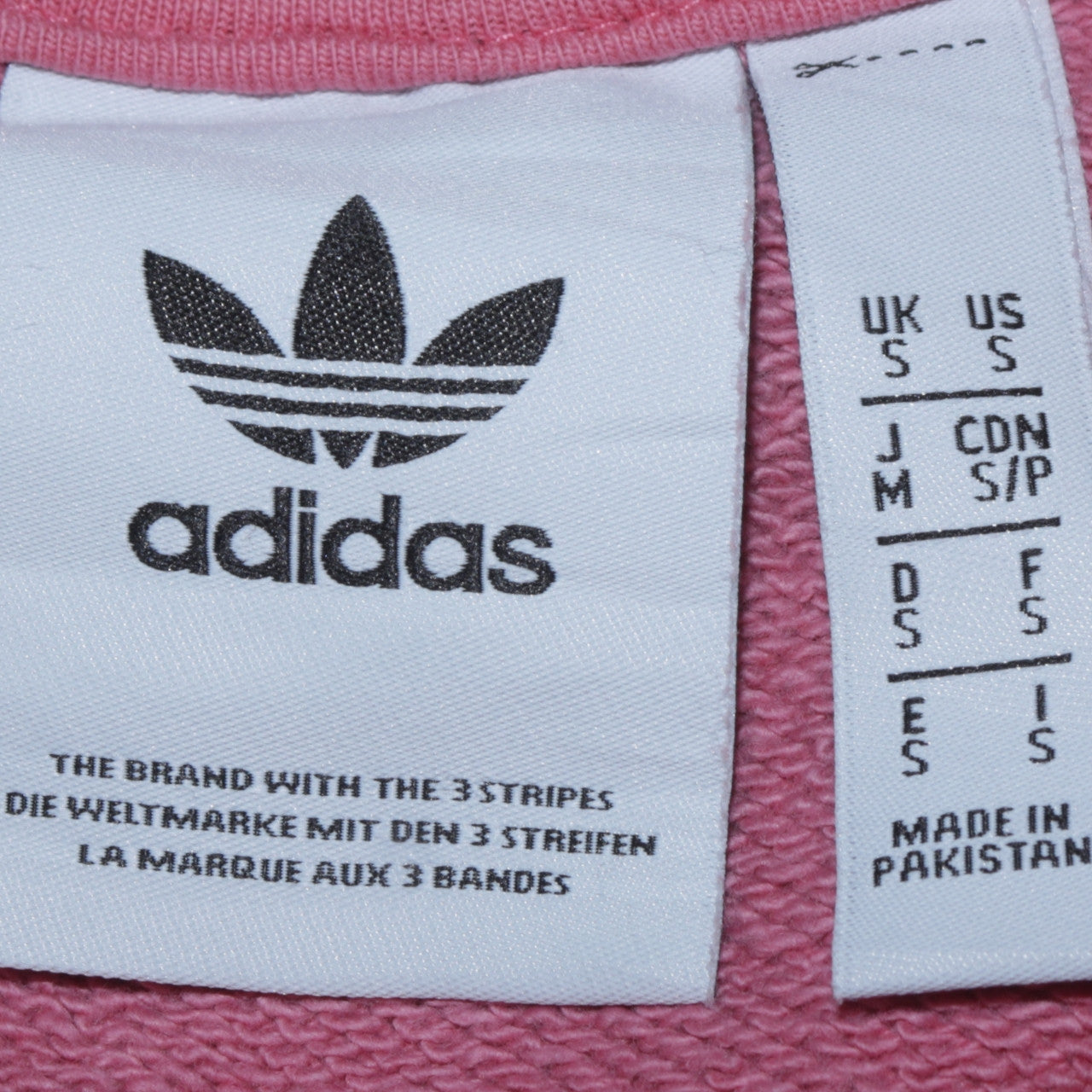 Adidas Womens Pink Crew Neck Sweatshirt Size S Cotton Logo Pullover