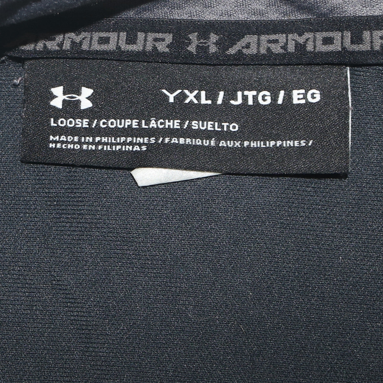 Under Armour Boys Black YXL Full Zip Sweatshirt Athletic Loose Fit