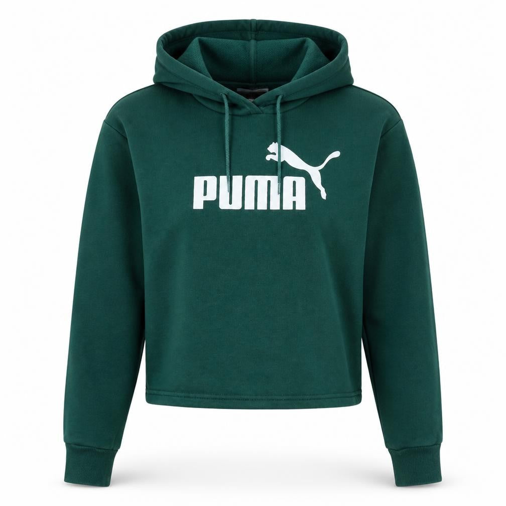 Puma Womens Green XS Pullover Hoodie Sweatshirt Logo Print