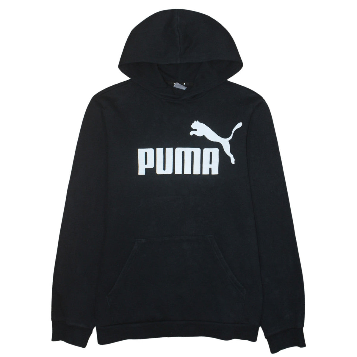 Puma Boys Black Pullover Hoodie Size 15-16 Years Classic Logo Sweatshirt