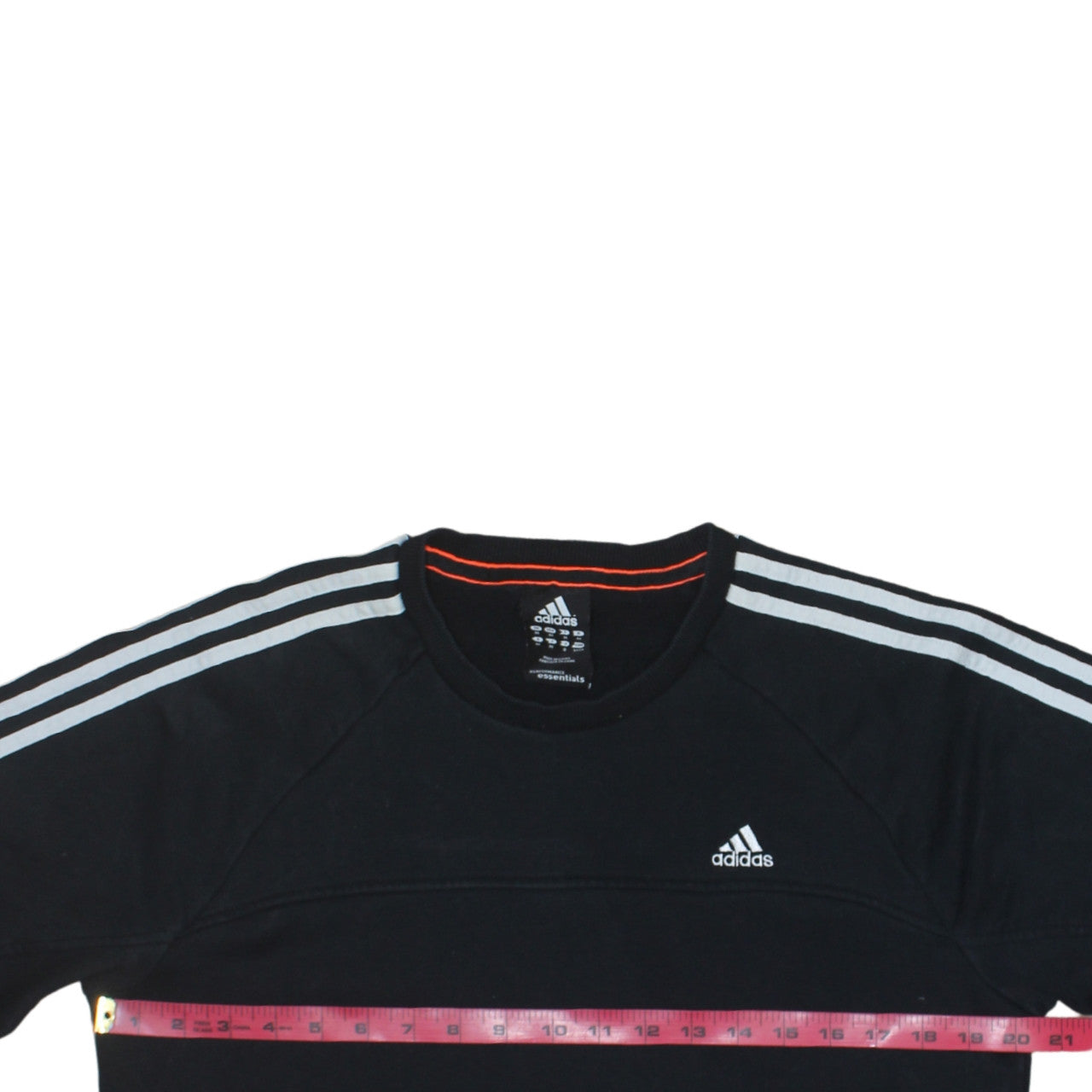 Adidas Men Black Medium Pullover Sweatshirt Crew Neck Fleece