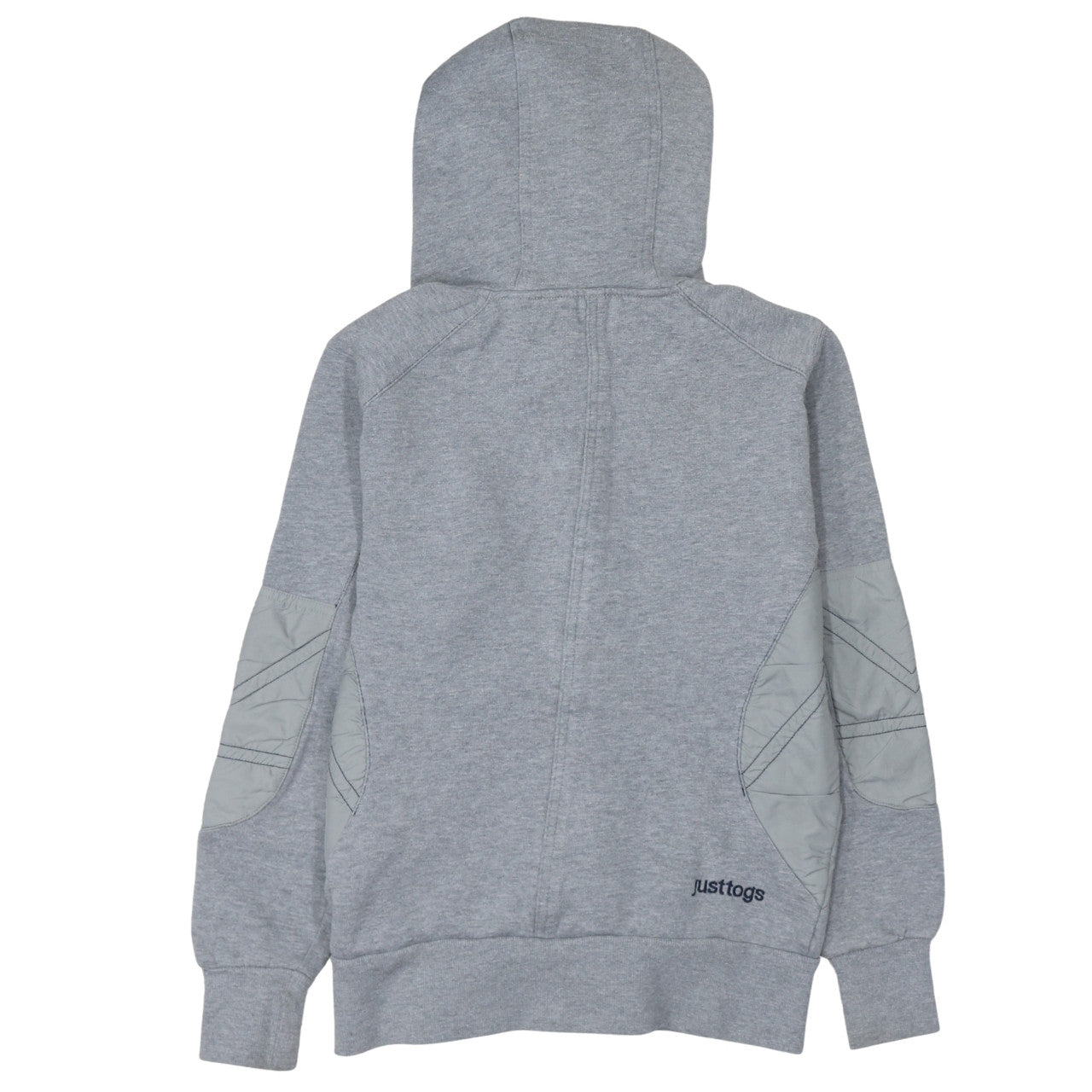 Just Togs Womens Grey Full Zip Hoodie Size 12 M Hooded Sweatshirt