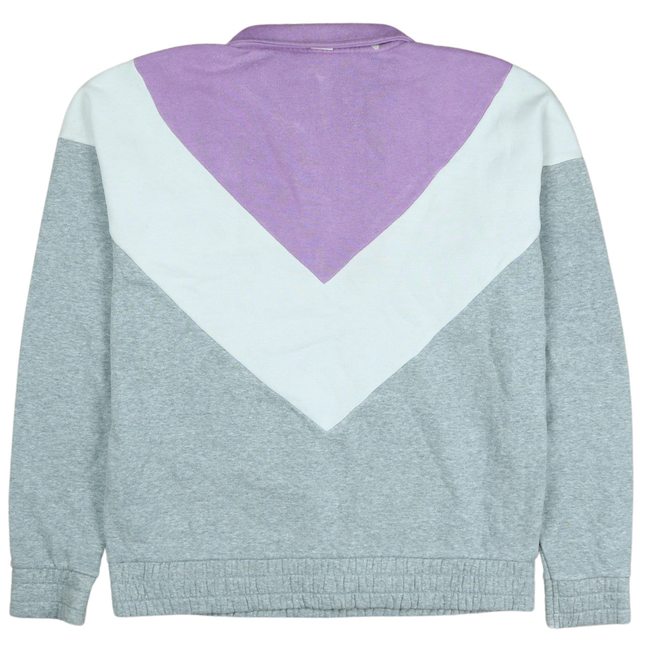 Fila Womens Grey Purple White 1/4 Zip Sweatshirt Size S