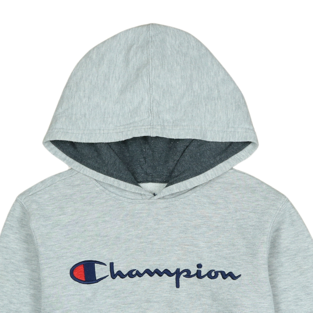 Champion Boys Grey Pullover Hoodie Medium Size with Logo Print