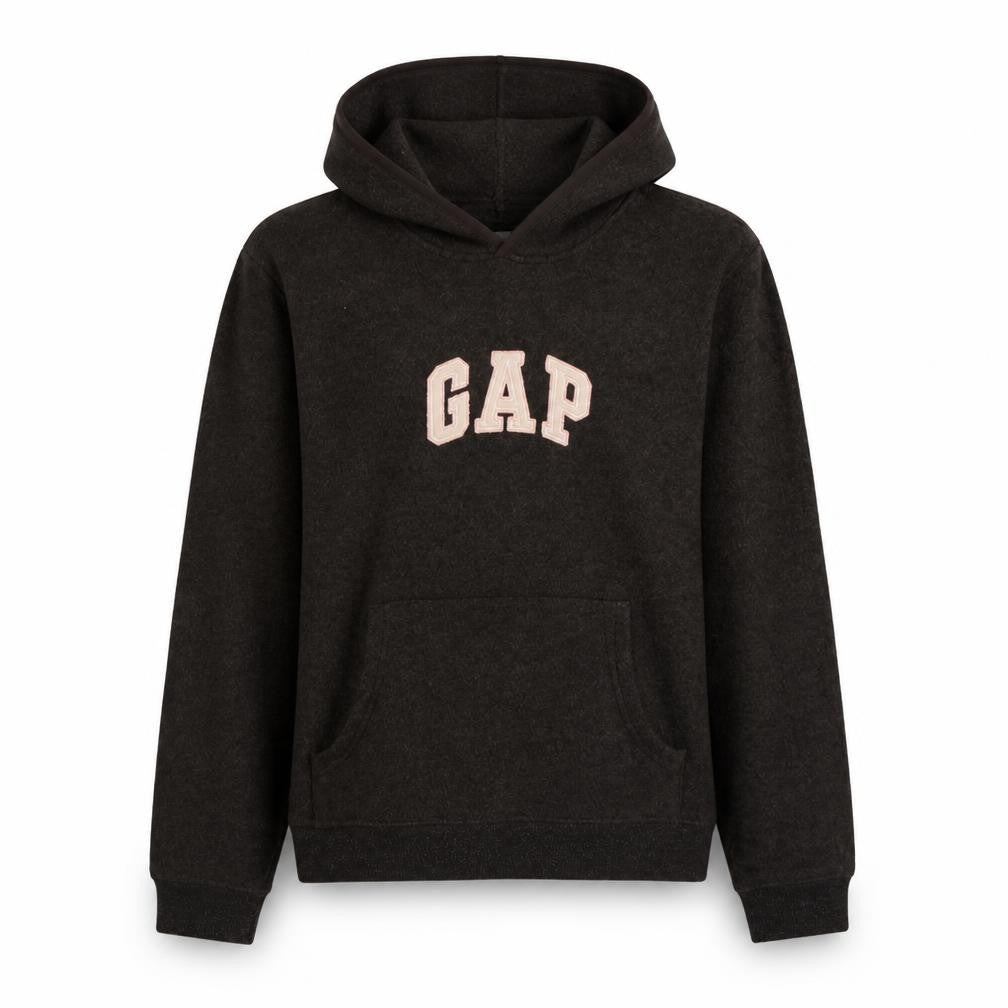 Gap Women's Black L Pullover Hoodie with Logo and Kangaroo Pocket