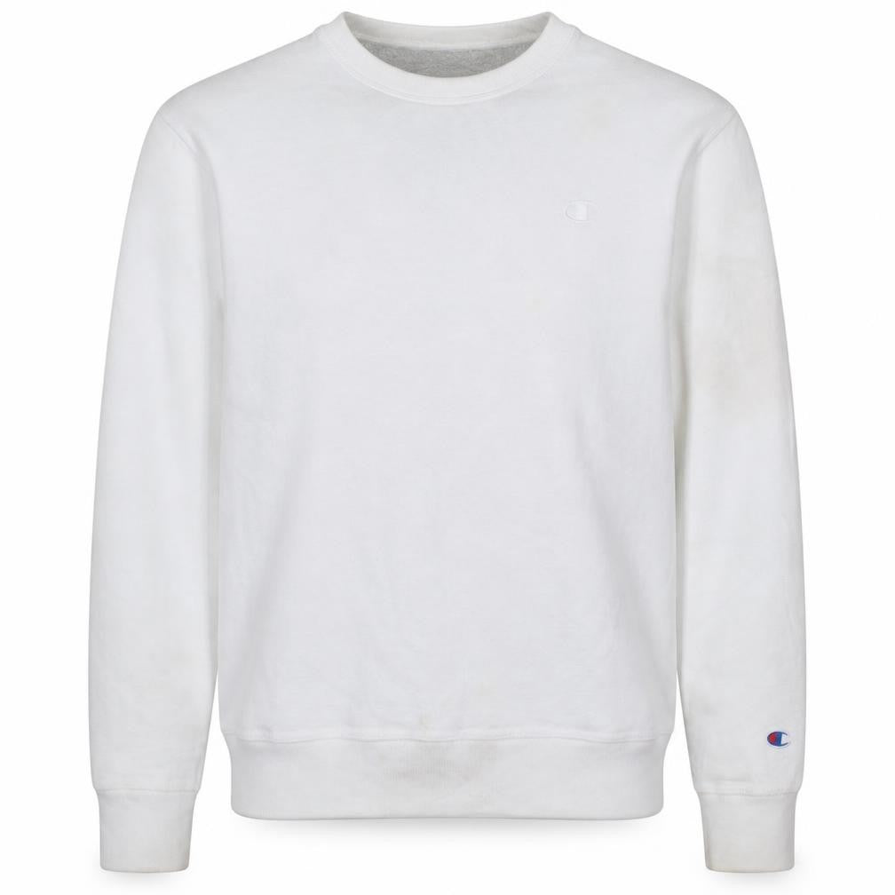 Champion Men's White Pullover Sweatshirt Size M Crew Neck Fleece