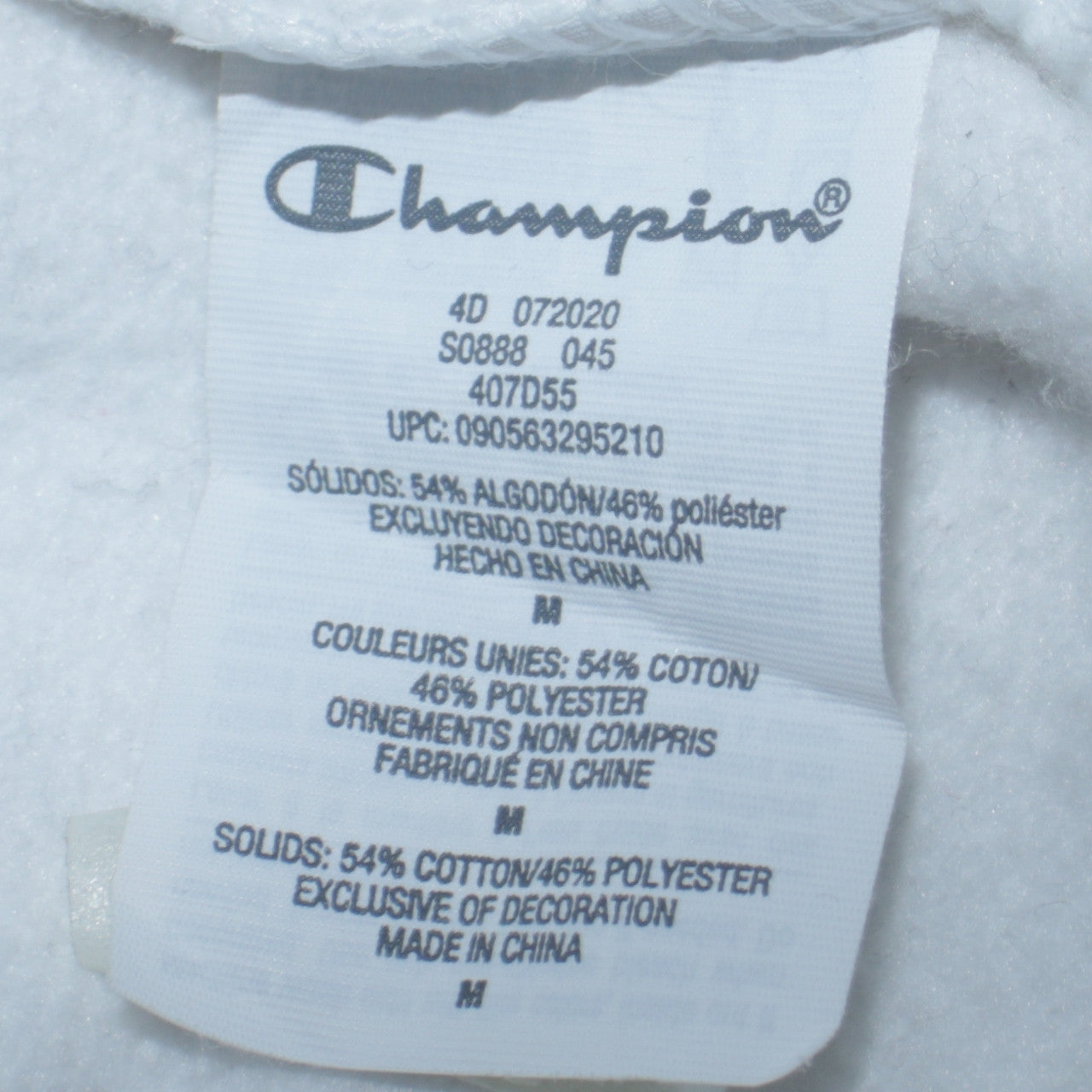 Champion Men's White Pullover Sweatshirt Size M Crew Neck Fleece