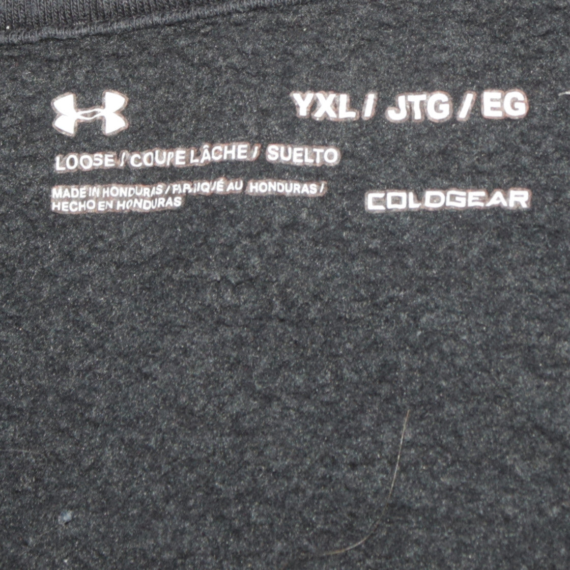 Under Armour Boys Black XL Pullover Hoodie with Logo Fleece ColdGear