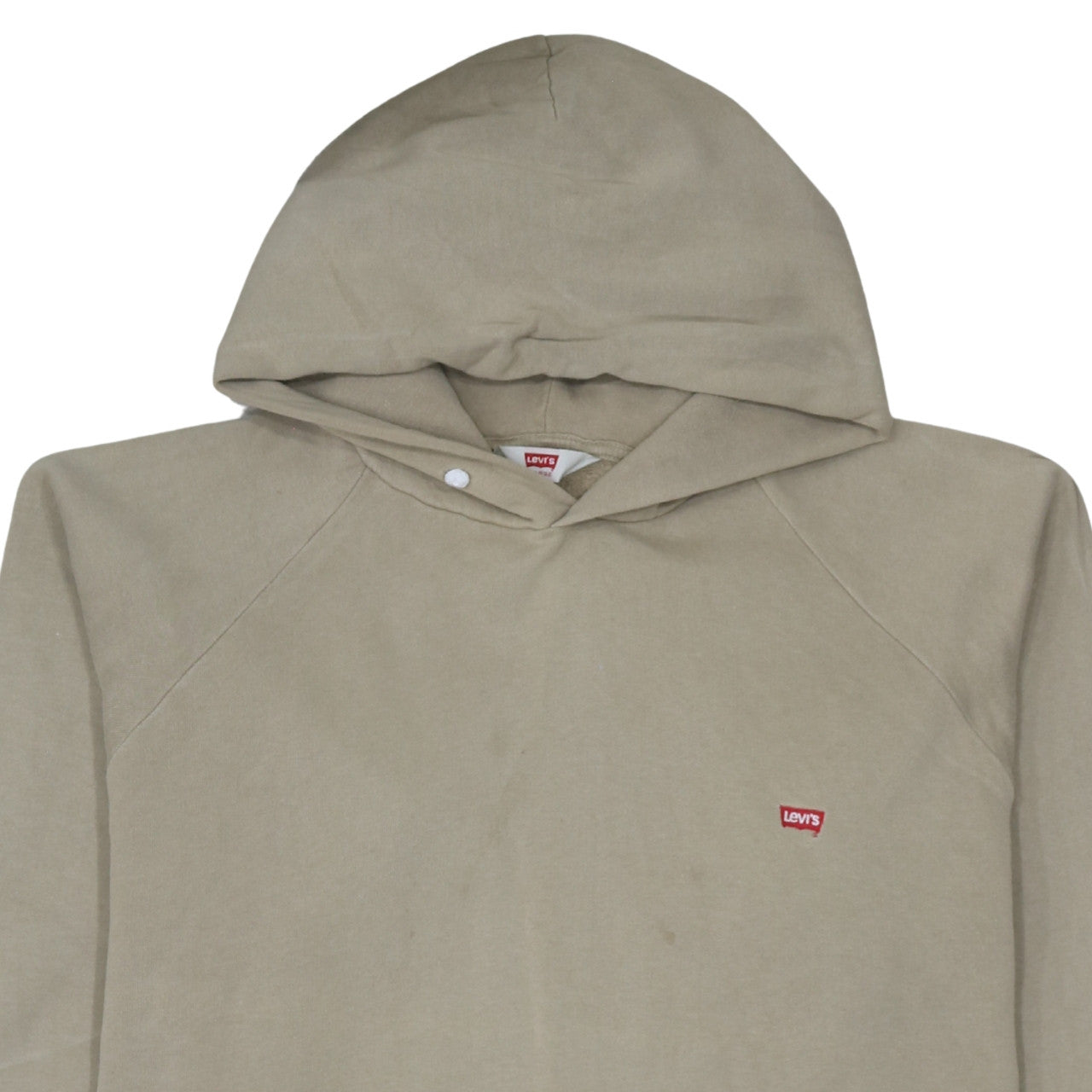 Levi's Men Beige Pullover Hoodie Large Regular Fit Logo Cotton