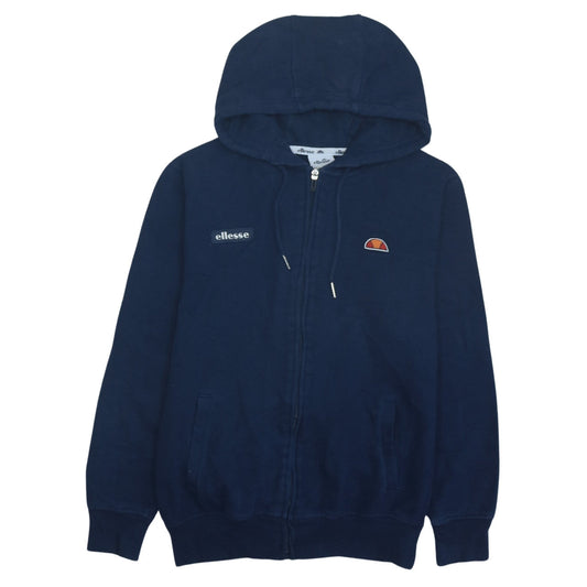 Ellesse Womens Navy Full Zip Hoodie Size UK 10 Cotton Blend