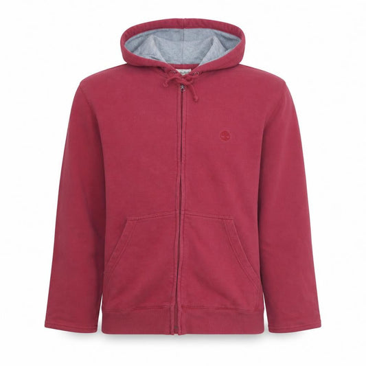 Timberland Men's Red Full Zip Hoodie Size S Regular Fit Fleece