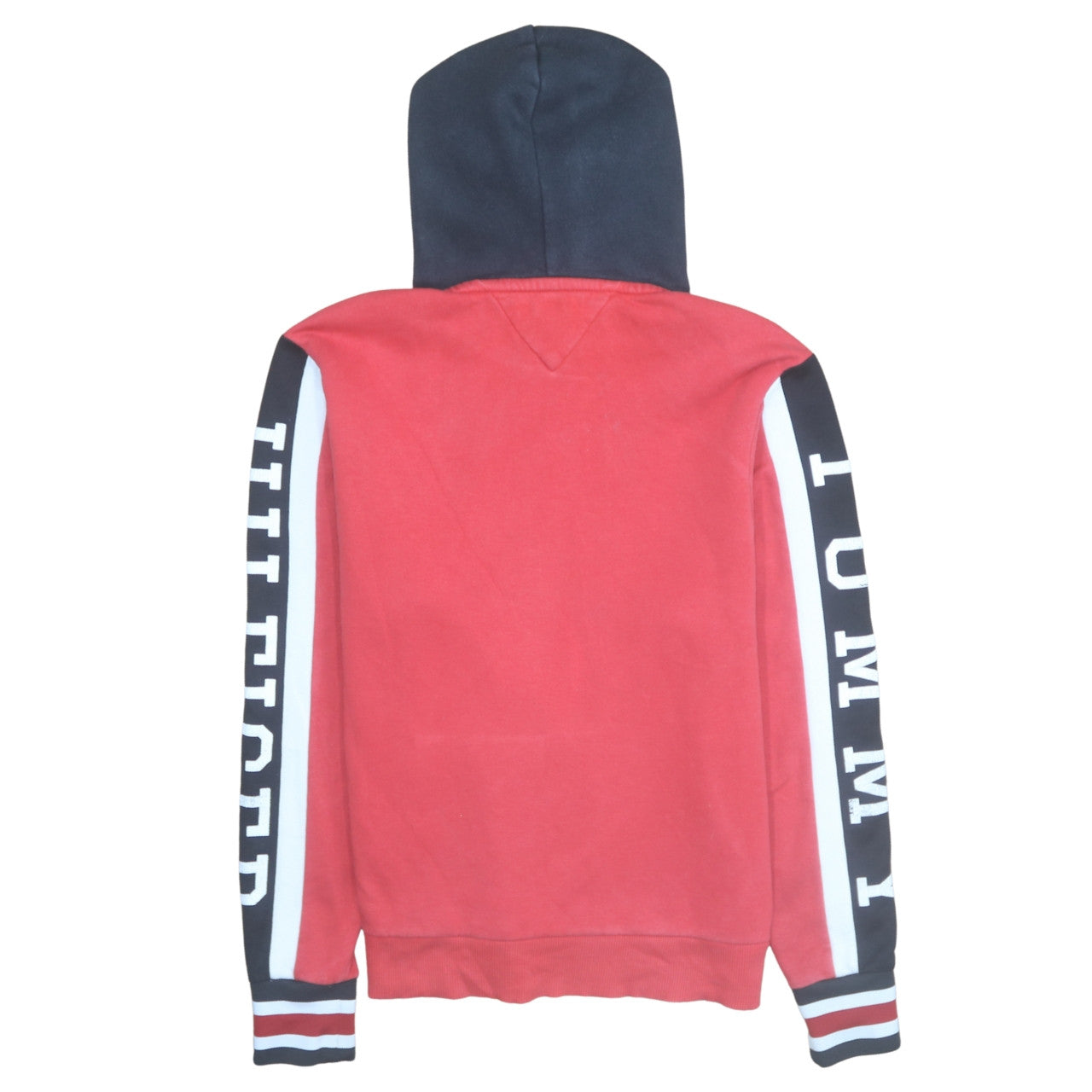 Tommy Hilfiger Men's Red Pullover Hoodie Size S Logo Sleeve