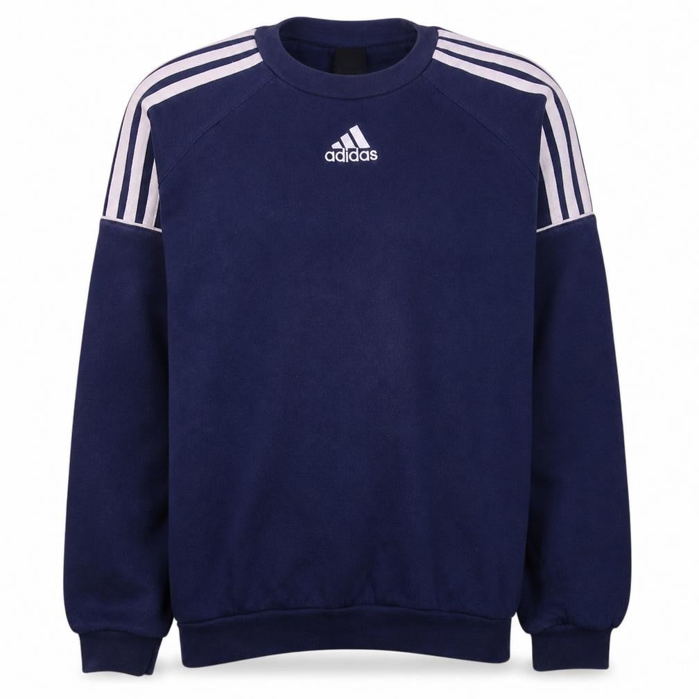 Adidas Mens Blue Crew Neck Pullover Sweatshirt M Sports Logo