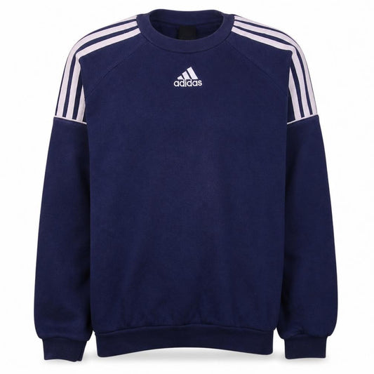Adidas Mens Blue Crew Neck Pullover Sweatshirt M Sports Logo