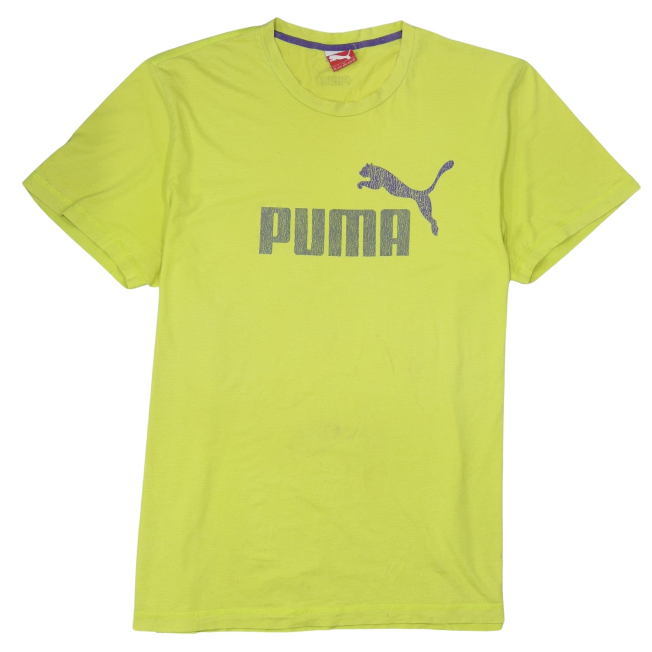 Puma Men's Yellow 2XL Sports Logo Short Sleeve T-Shirt