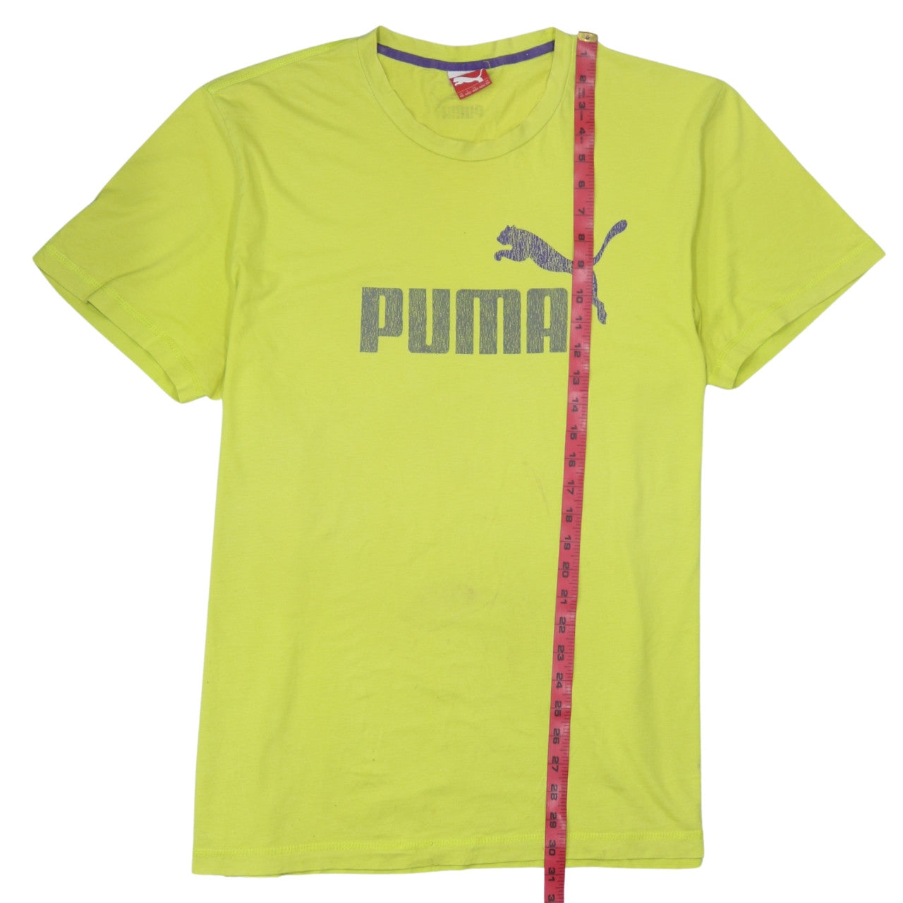 Puma Men's Yellow 2XL Sports Logo Short Sleeve T-Shirt