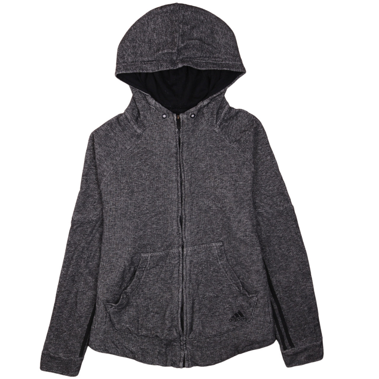 Adidas Womens Grey Full Zip Hoodie Size M 12-14 Sportswear