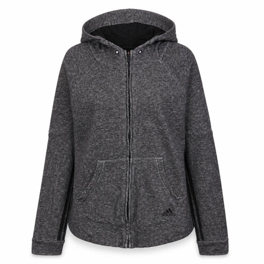 Adidas Womens Grey Full Zip Hoodie Size M 12-14 Sportswear