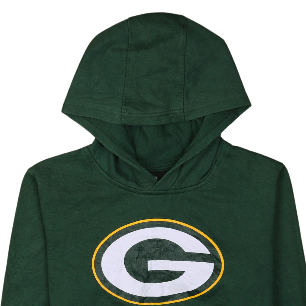 NFL Team Apparel Boys Green Pullover Hoodie Size 10-12 Graphic Print Cotton
