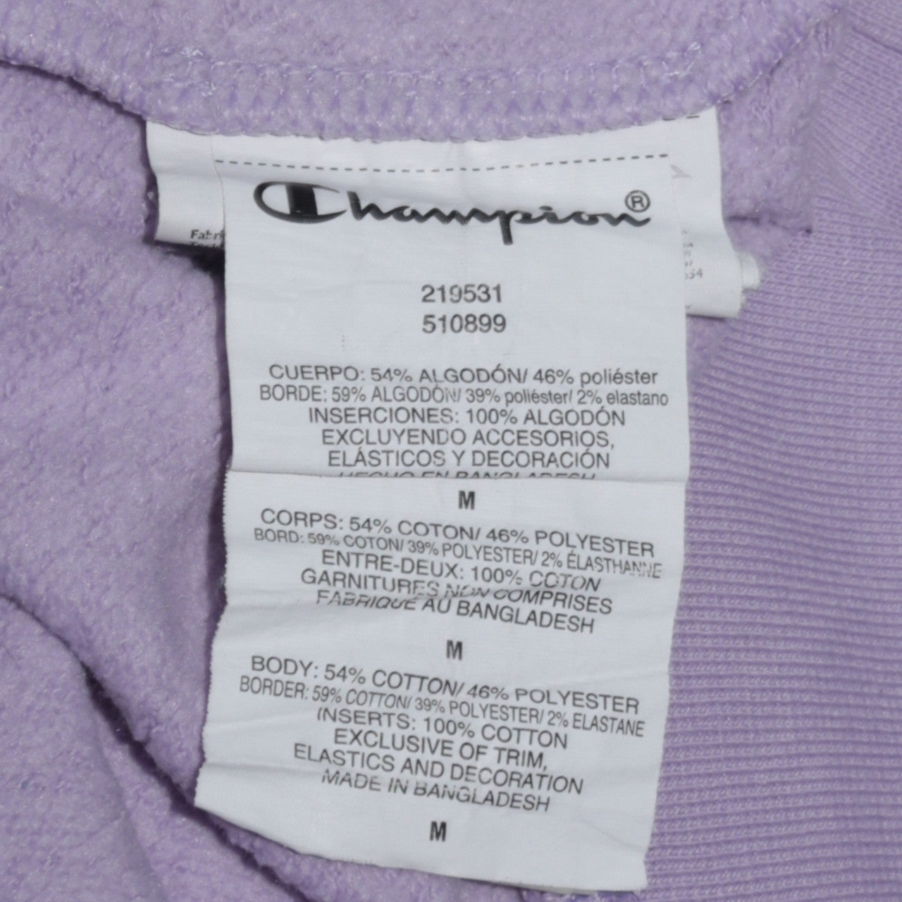Champion Womens Lavender Pullover Hoodie Medium Cotton Blend