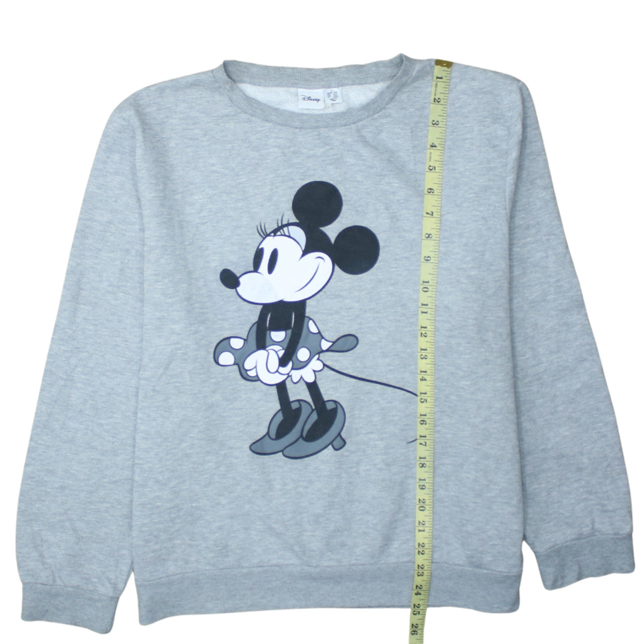 Disney Women's Grey Minnie Mouse Graphic Pullover Sweatshirt L