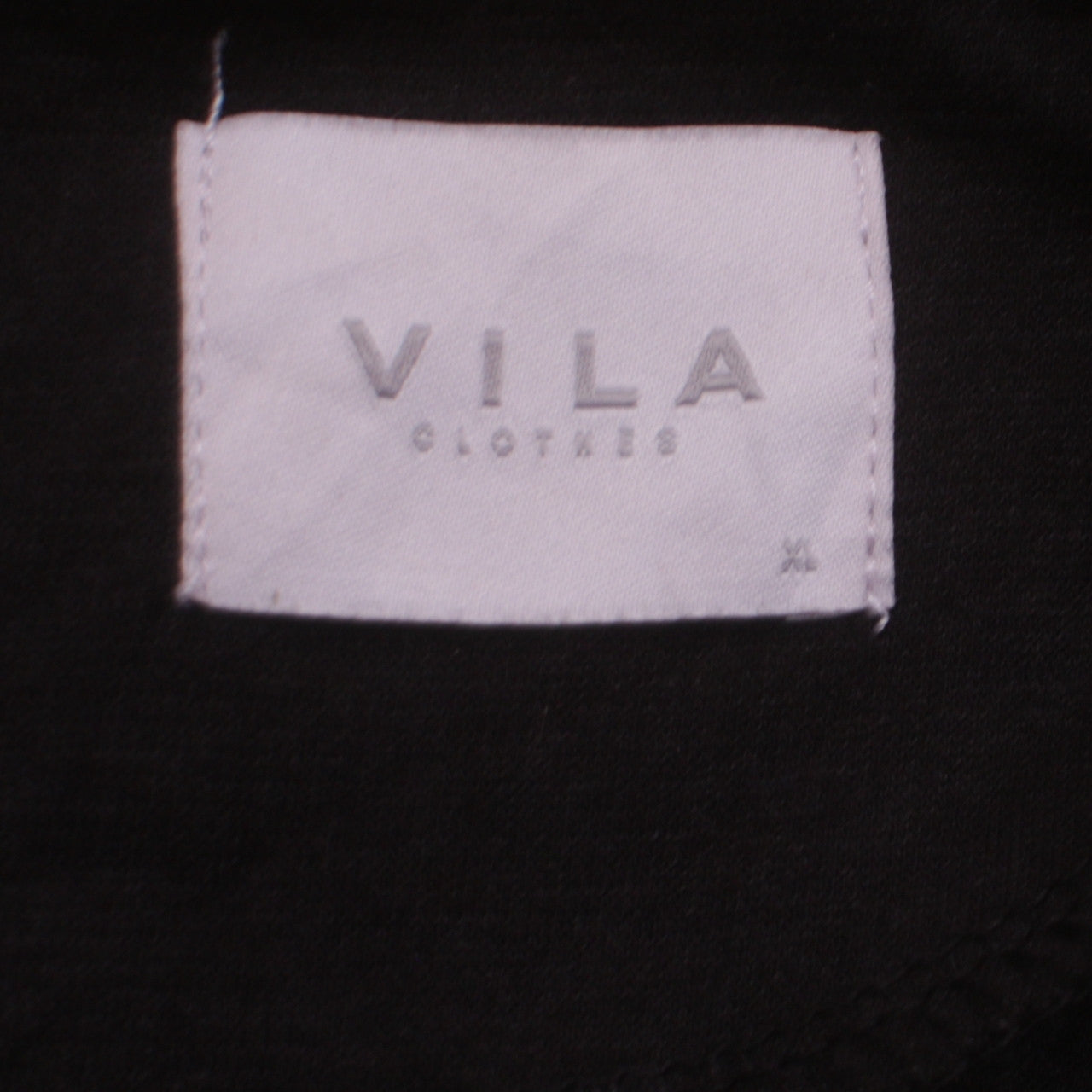 Vila Women Black Knee Length Shift Dress Size M 3/4 Sleeve Zip Back