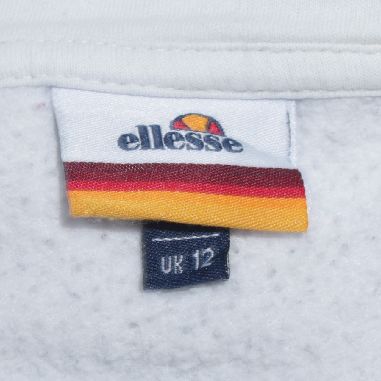 Ellesse Womens White Hoodie UK 12 Pullover Logo Hooded Sweatshirt