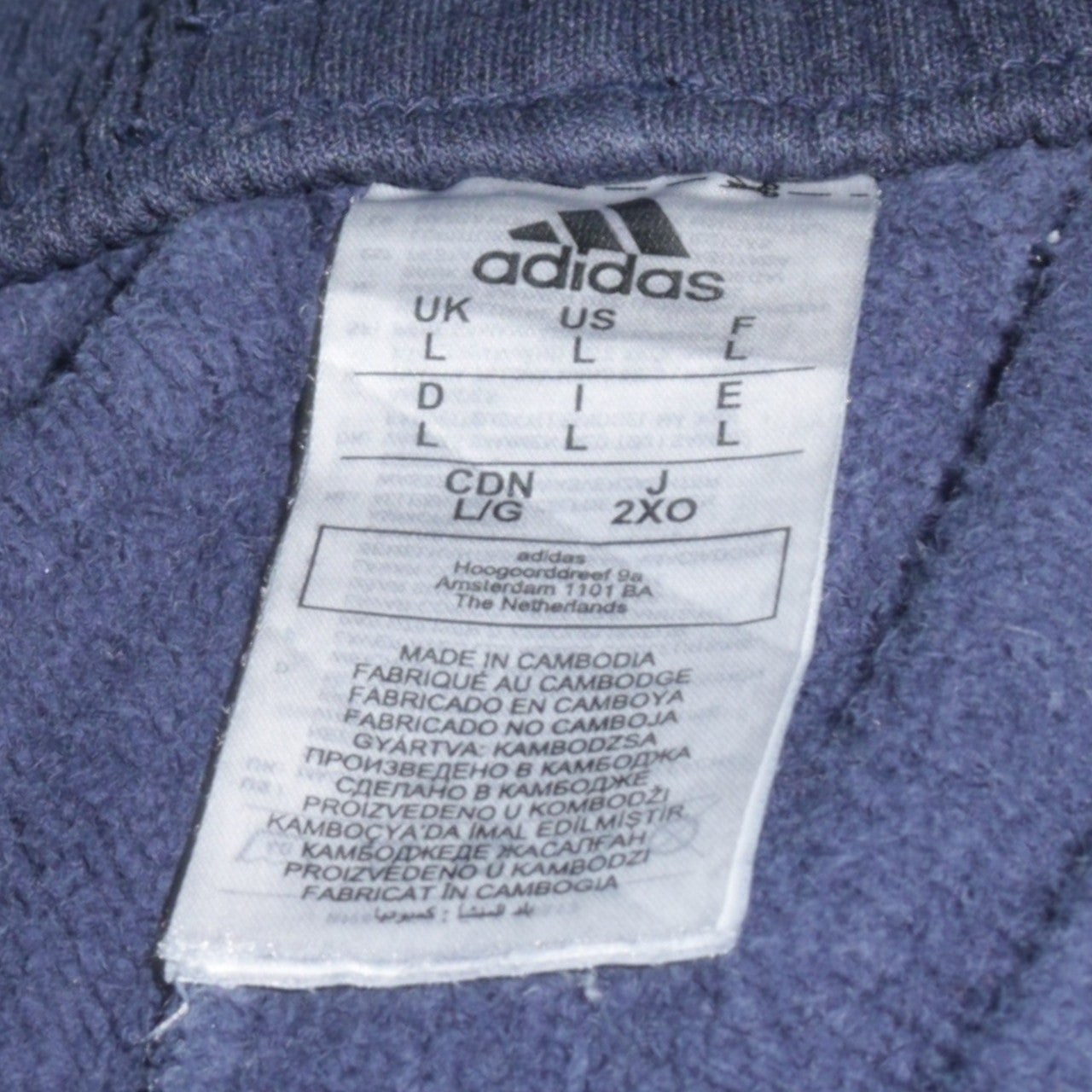 Adidas Men's Blue Jogger Trousers L Regular Fit Elastic Waist