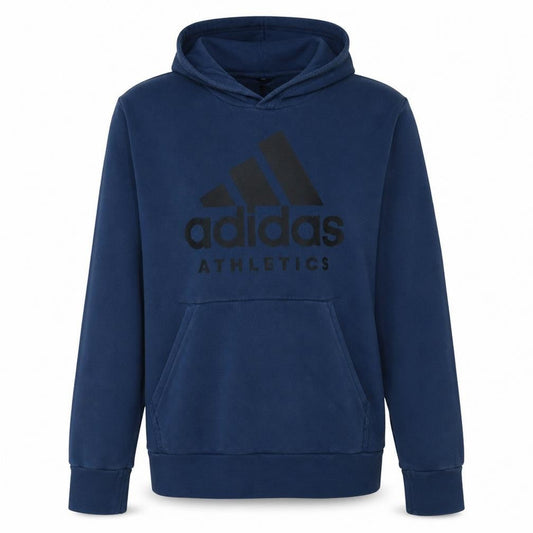Adidas Men's Blue Pullover Hoodie L Logo Athletic Long Sleeve