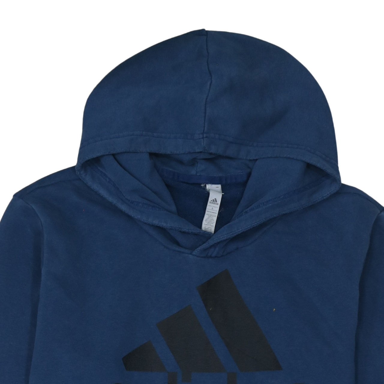 Adidas Men's Blue Pullover Hoodie L Logo Athletic Long Sleeve