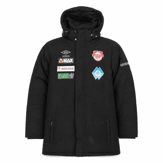 Umbro Boys Black 13-14 Years Hooded Long Puffer Coat Football Team Jacket