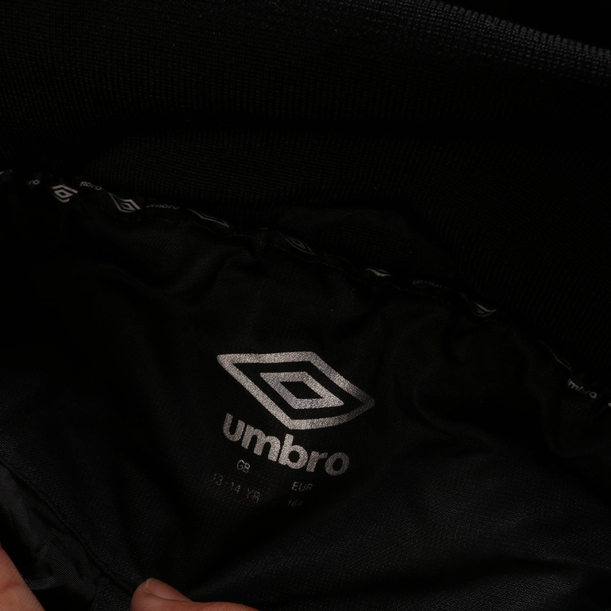 Umbro Boys Black 13-14 Years Hooded Long Puffer Coat Football Team Jacket