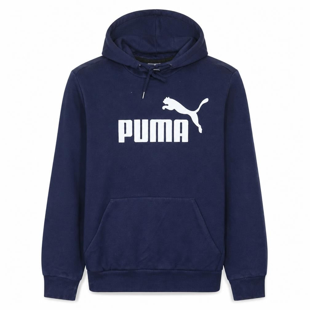 Puma Men's Blue Small Pullover Hoodie with Logo Print