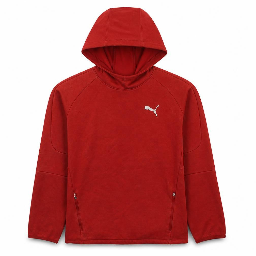 Puma Boys Red Pullover Hoodie 15-16 Years Cotton Blend Athletic Fit