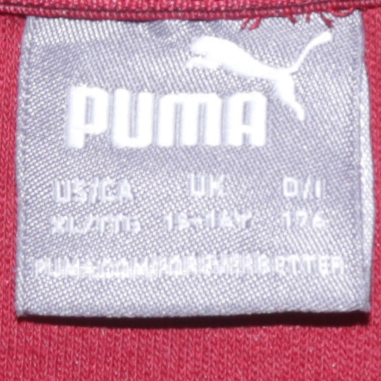 Puma Boys Red Pullover Hoodie 15-16 Years Cotton Blend Athletic Fit