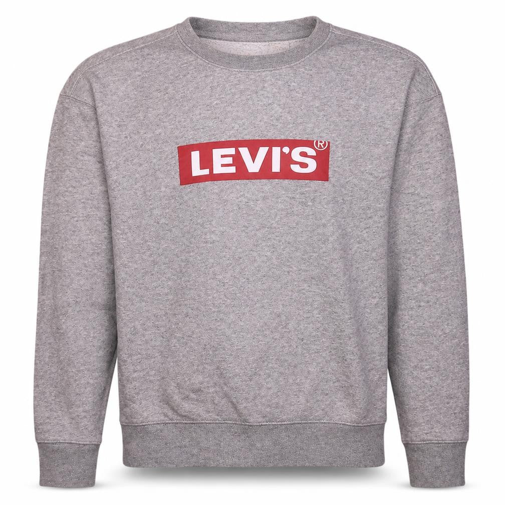 Levi's Men's Grey XS Relaxed Fit Logo Crew Neck Sweatshirt