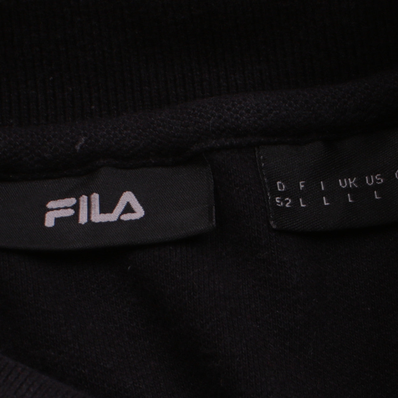 FILA Men’s Black Cotton Short Sleeve Polo Shirt Size L