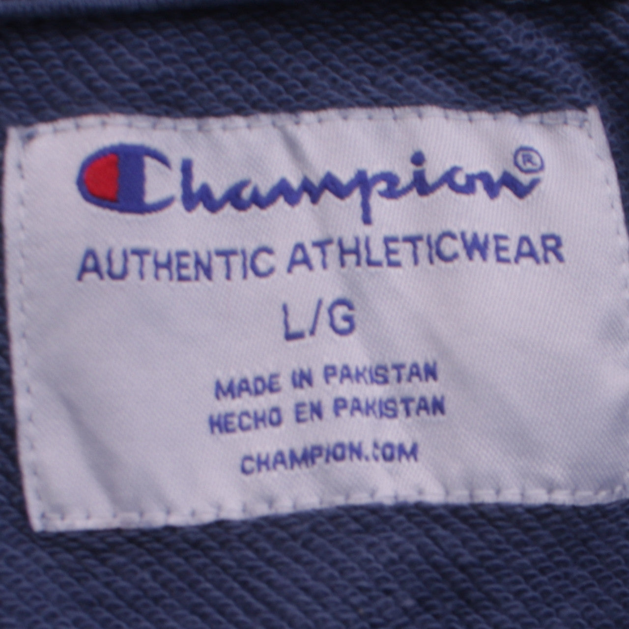 Champion Men's Blue White 1/4 Zip Sweatshirt L Regular Fit