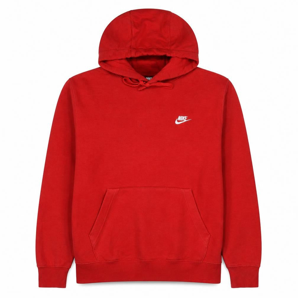 Nike Men's Red Pullover Hoodie Medium Logo Fleece Sweatshirt