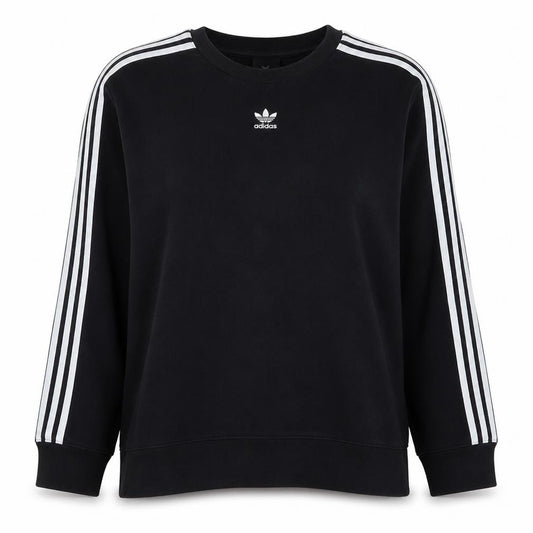 Adidas Women Black Long Sleeve Sweatshirt UK 18 Crew Neck Pullover