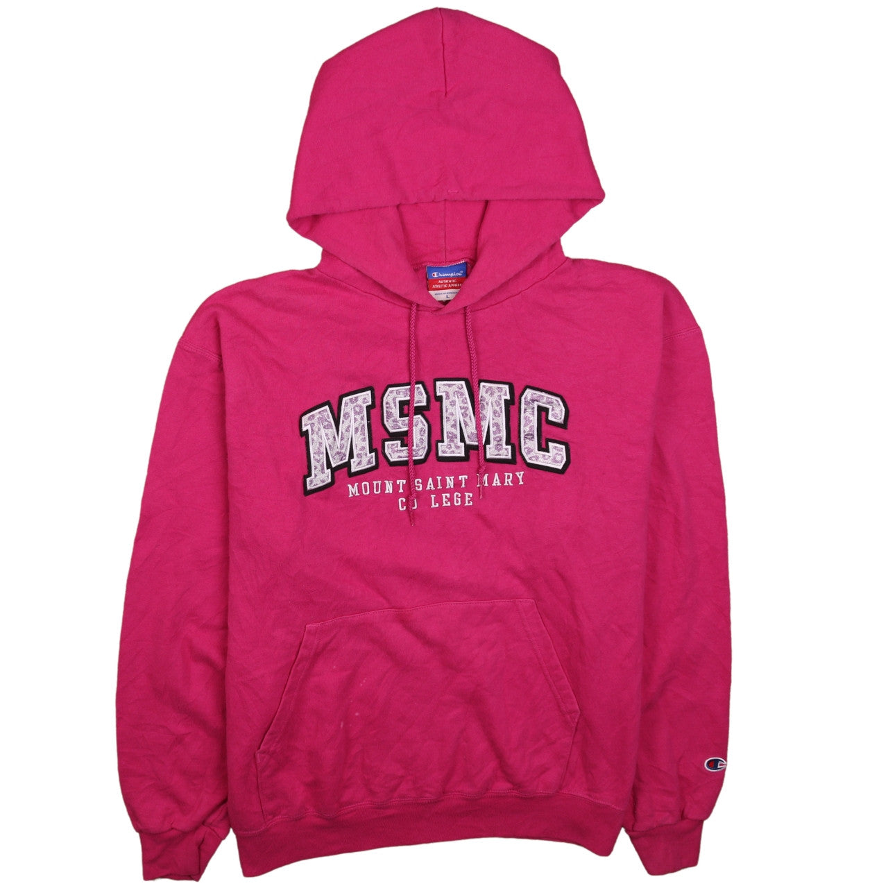 Champion Womens Pink MSMC Pullover Hoodie Size L Cotton Blend
