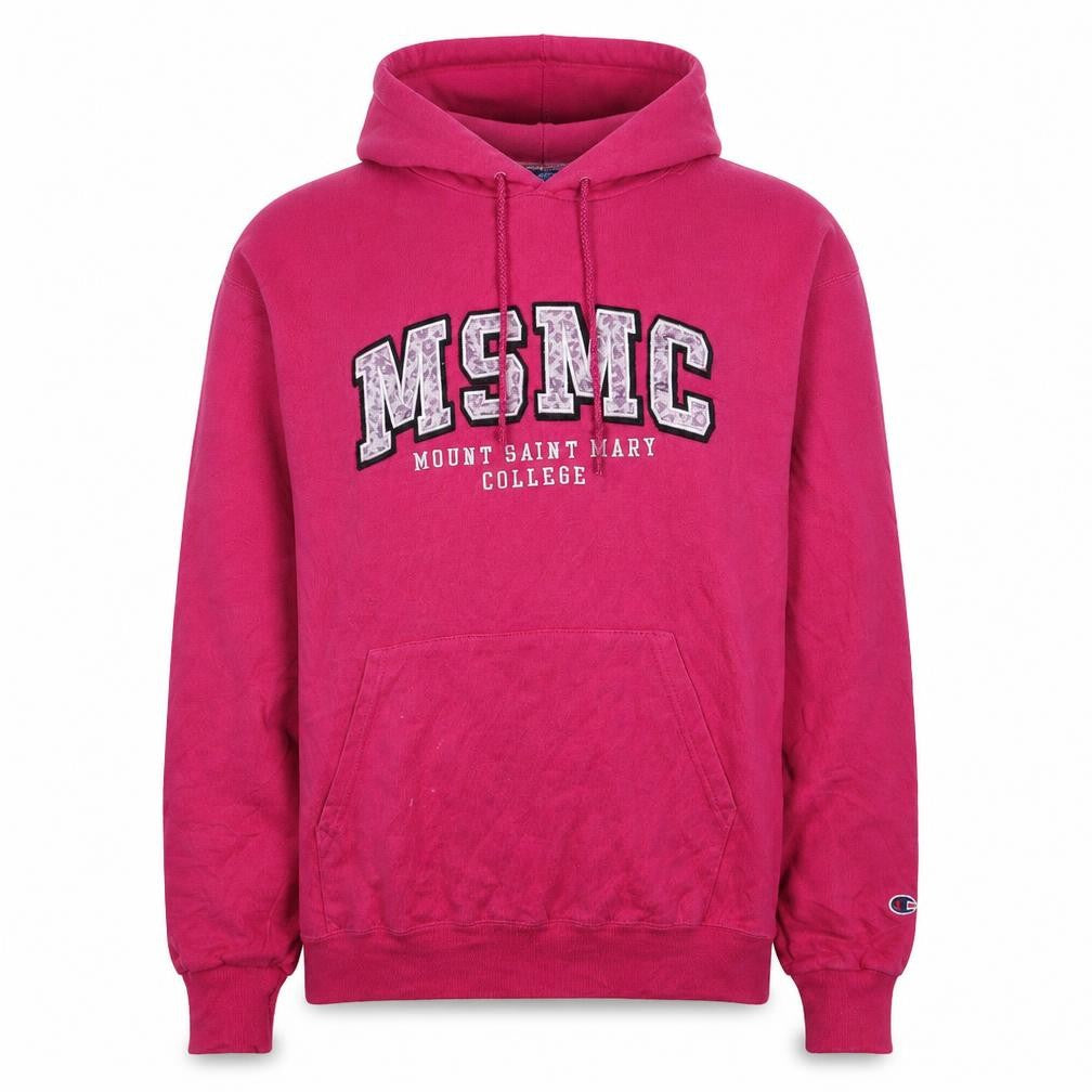 Champion Womens Pink MSMC Pullover Hoodie Size L Cotton Blend