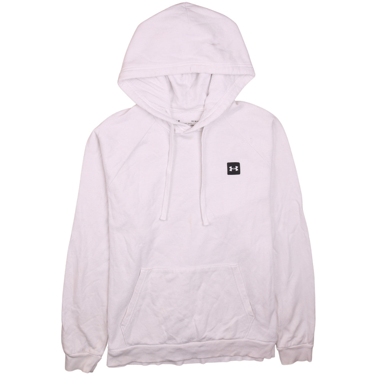 Under Armour Men's White ColdGear Pullover Hoodie Size L Loose Fit