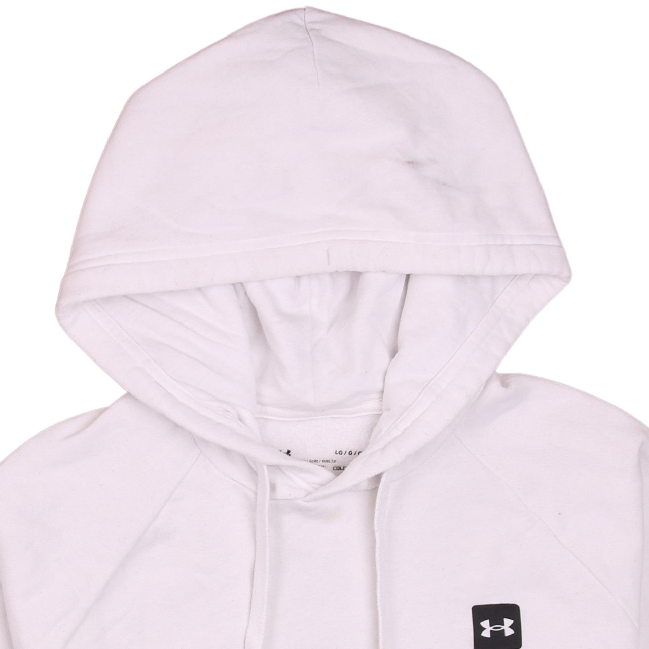 Under Armour Men's White ColdGear Pullover Hoodie Size L Loose Fit