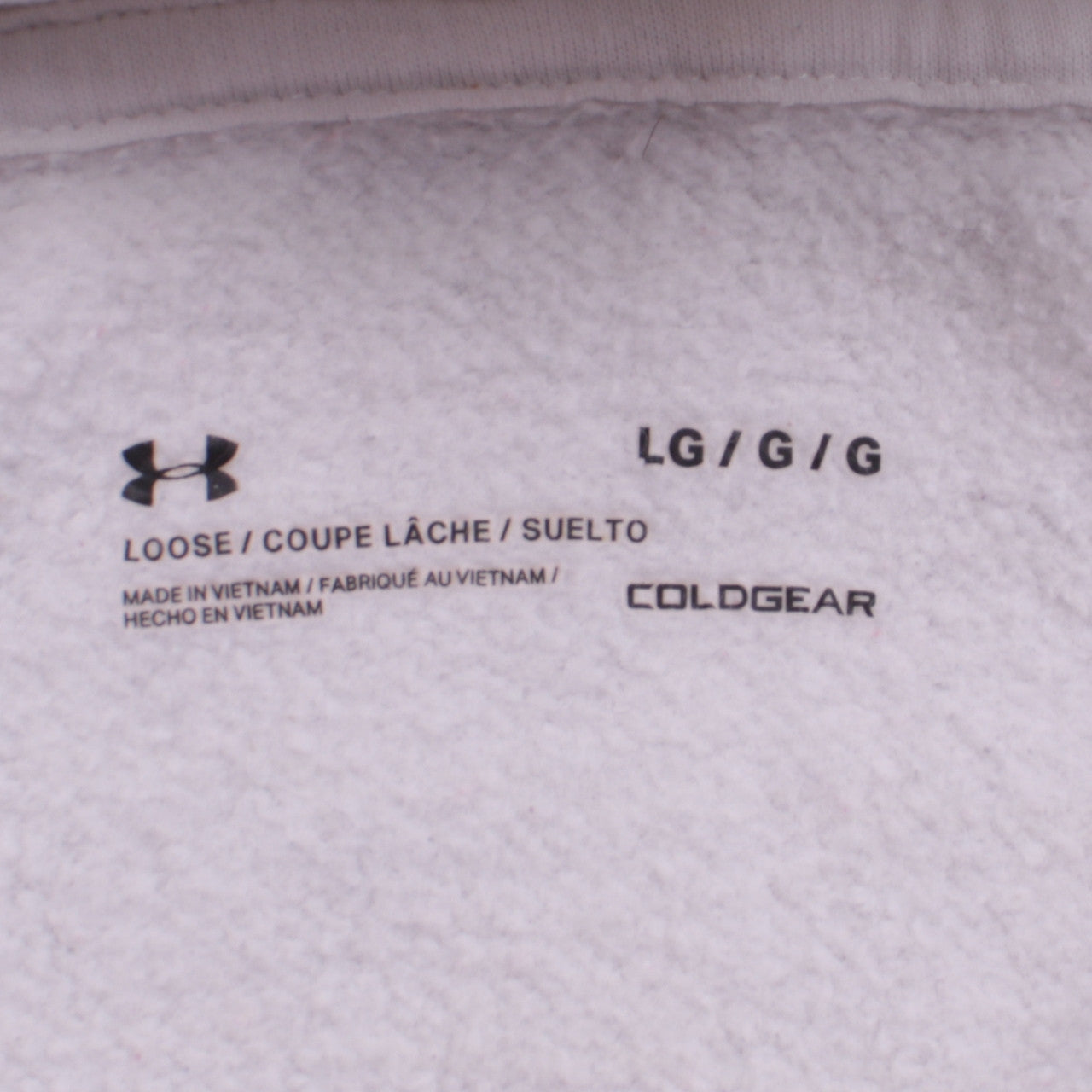 Under Armour Men's White ColdGear Pullover Hoodie Size L Loose Fit
