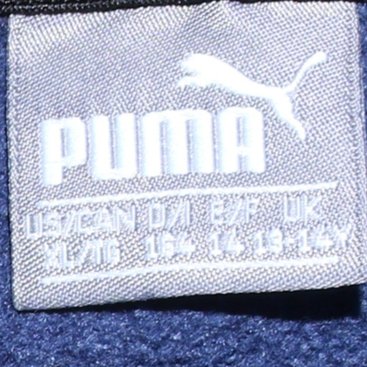 Puma Boys Black Blue Pullover Hoodie 13-14 Years Cotton Fleece Lined