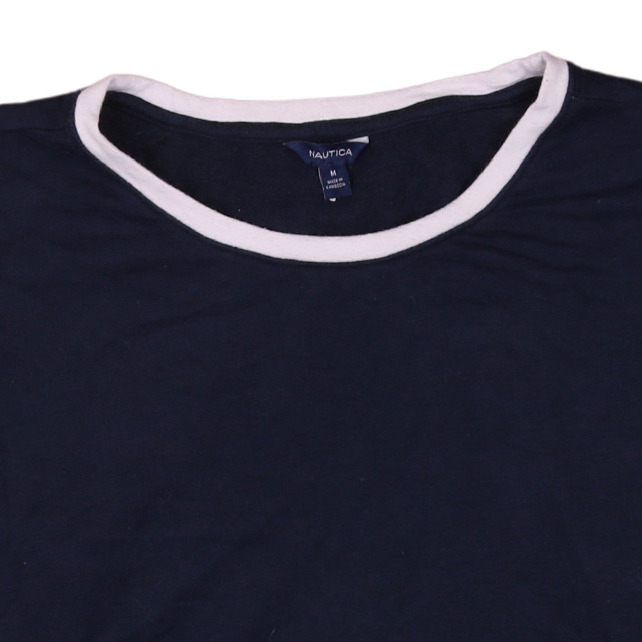 Nautica Mens Blue Long Sleeve Crew Neck Cotton T-Shirt M