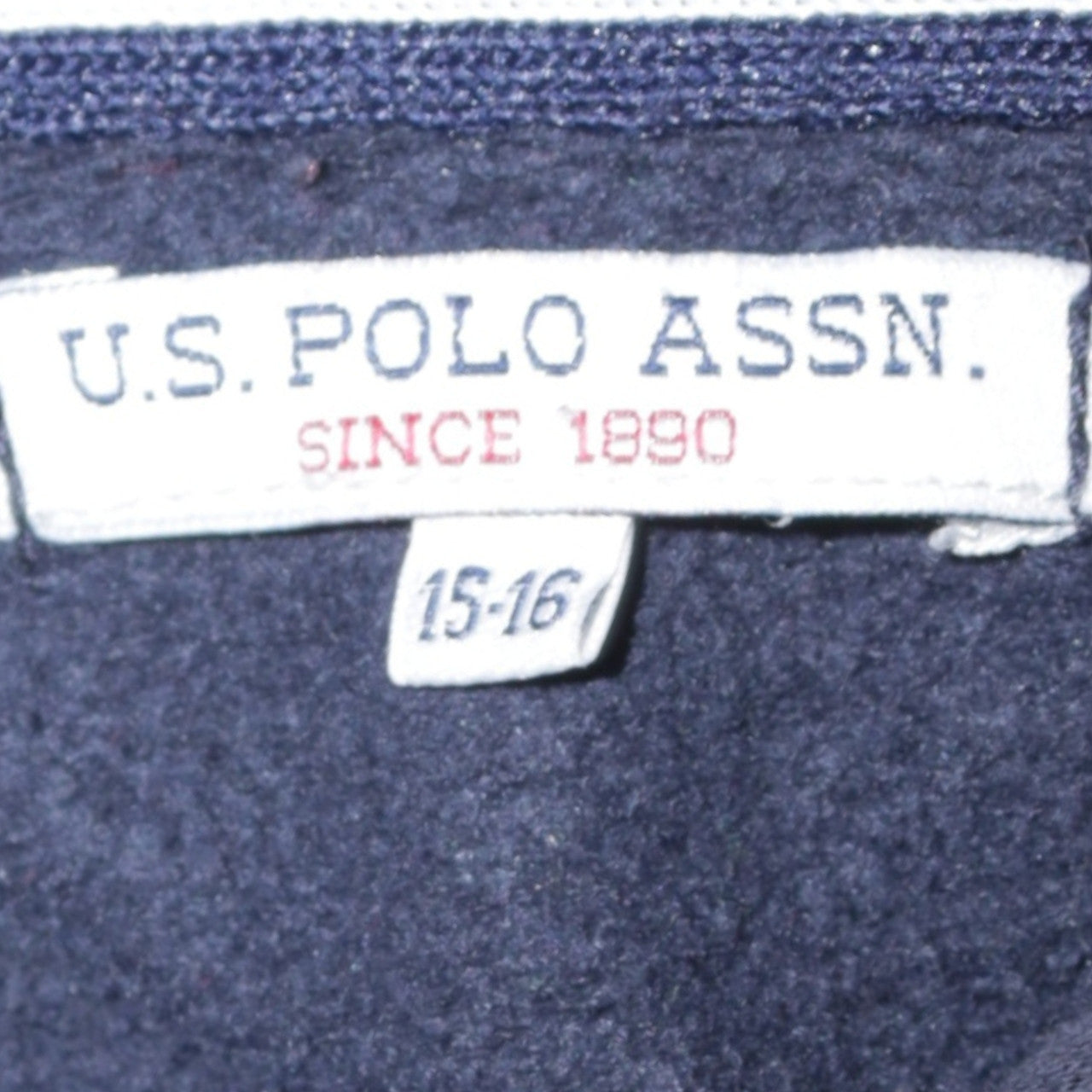U.S. Polo Assn Boys Navy Blue Pullover Hoodie 15-16 Years Cotton Blend
