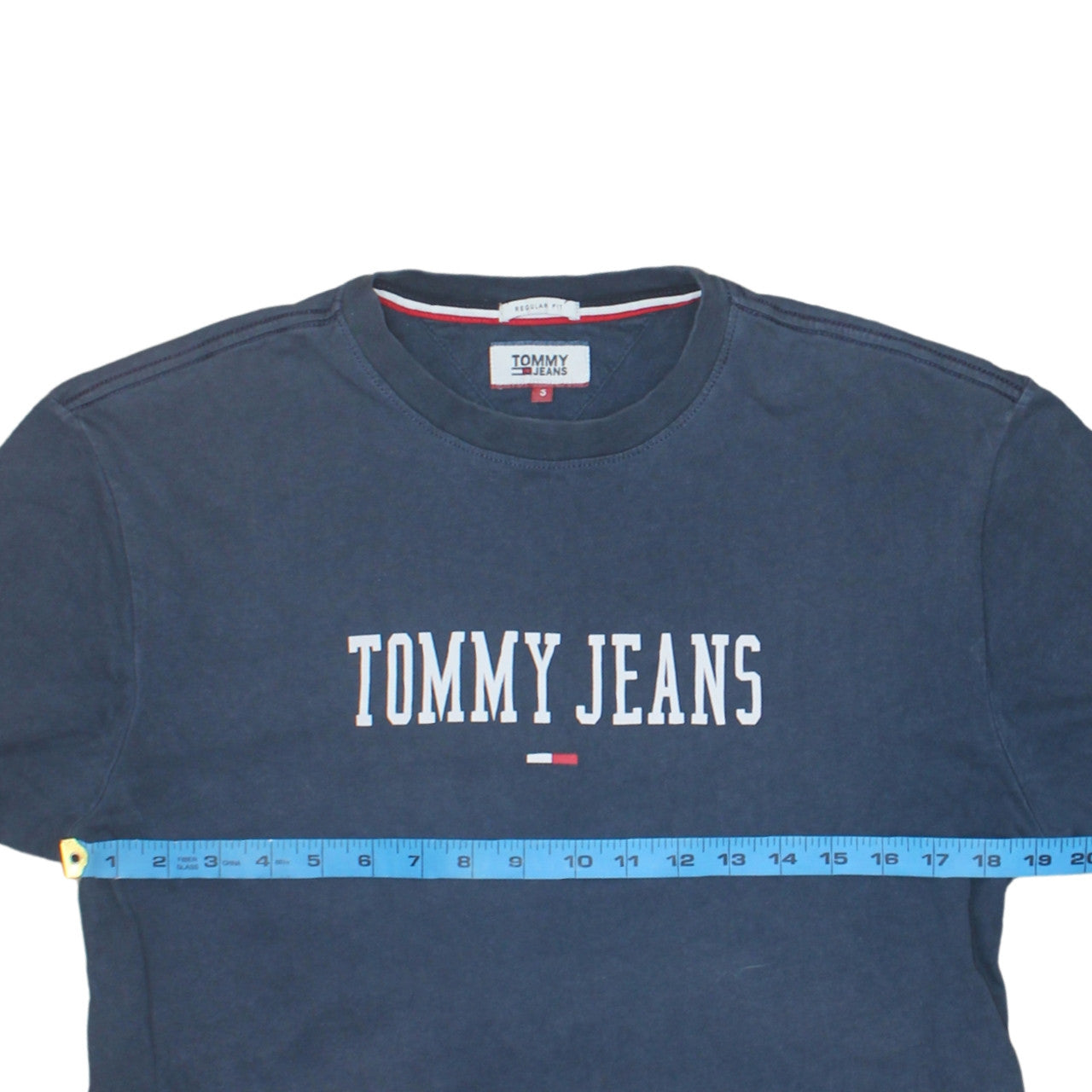 Tommy Jeans Men's Blue Regular Fit Logo Cotton T-Shirt Size S